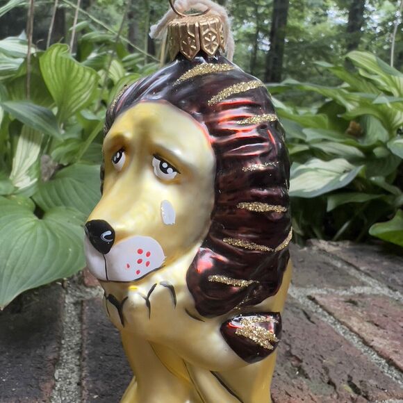 Kurt Adler WIZARD OF OZ Crying Cowardly Lion Holiday Ornament  Hand Blown Glass - Picture 10 of 10
